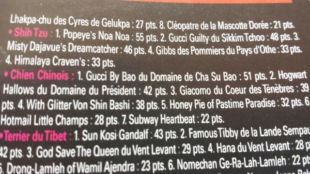 du domaine de Cha Su Bao - Meilleur Chien Chinois Top Chiens 2014